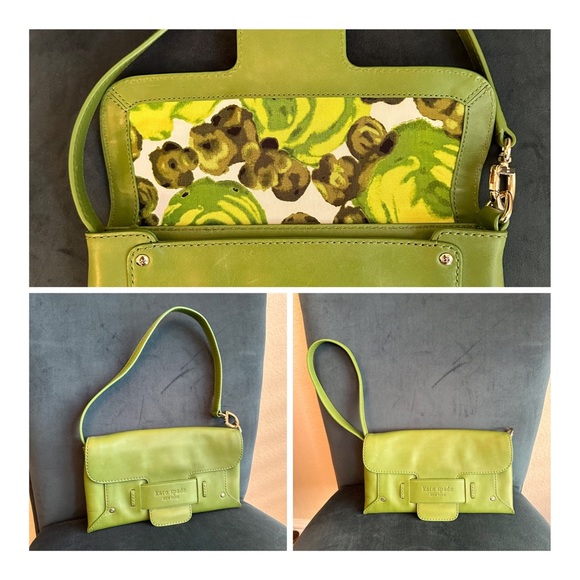 Kate Spade Green convertible purse with floral lining - Picture 1 of 11